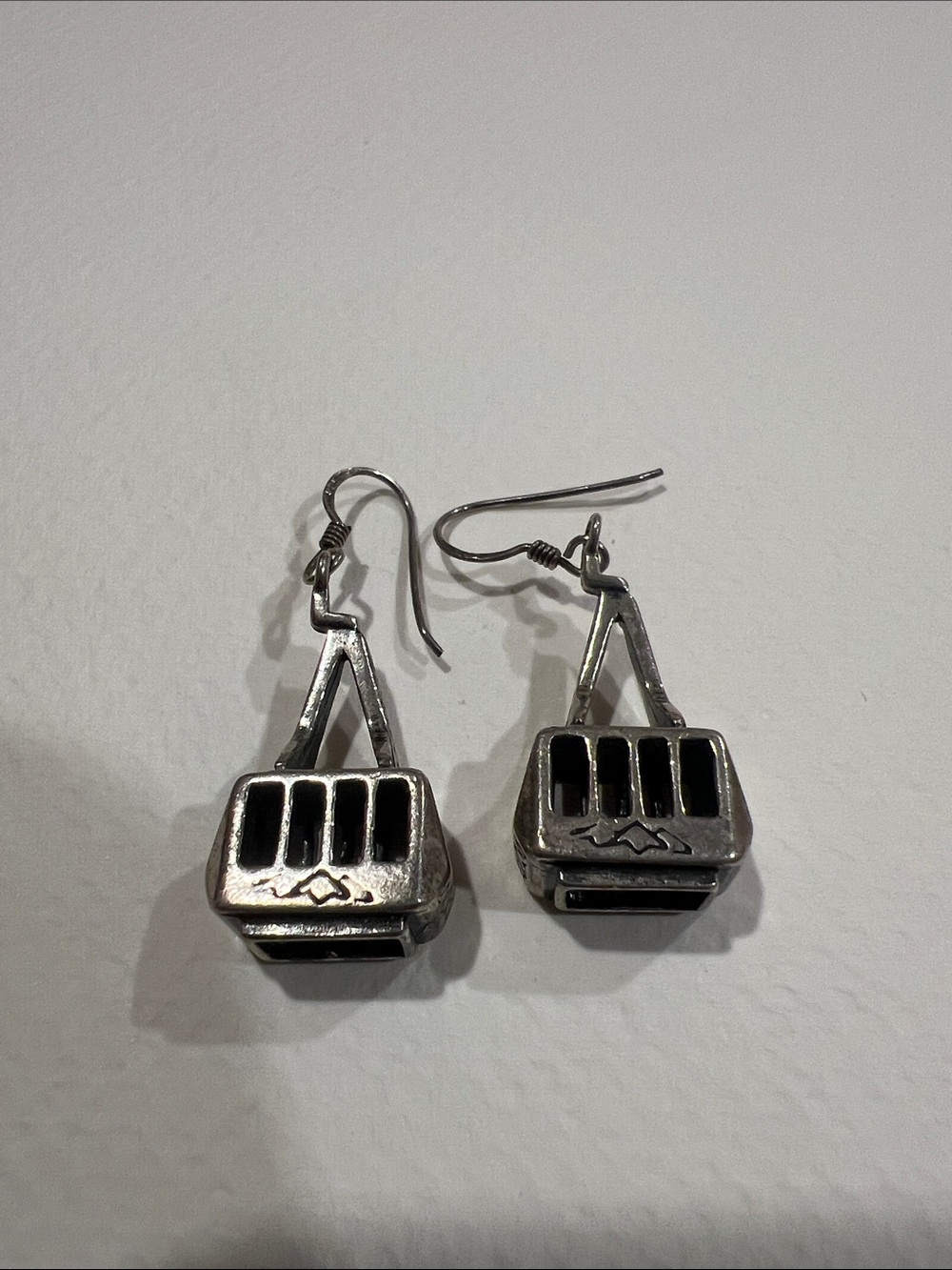 Sterling Silver Vintage Ski Lift Earrings